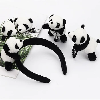 Roztomilý Kreslený Panda Čelenky Sponky Do Vlasov Elastické Vlasy Pásma Pre Dievčatá Vlasy Hoop Ženy Make-Up Sprcha Hairband