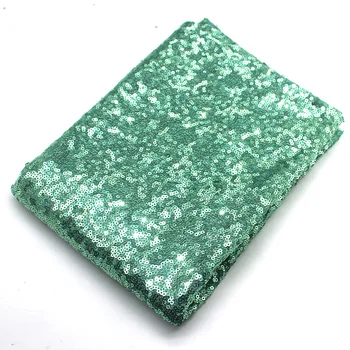 Sequined Textílie, Čipky Na Šaty Mint Zelenej Celoplošný Vyšívané Textílie 3 mm Veľkosť Flitrami obrus 132cm