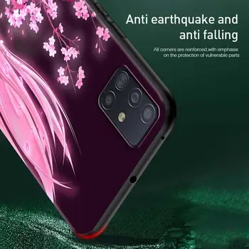 Silikónový obal pre Samsung Galaxy A51 A71 A50 A21s A31 A10 A41 A20e A70 A30 A11 A40 A12 A02s Kryt Coque Anime Ružová Sakura