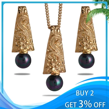 SophiaXuan Havajské Polynézskej Šperky Nastaviť Farebné Perly Geometrické Samoa Visieť Náhrdelníky Náušnice, Sety Veľkoobchod pre Ženy 2021