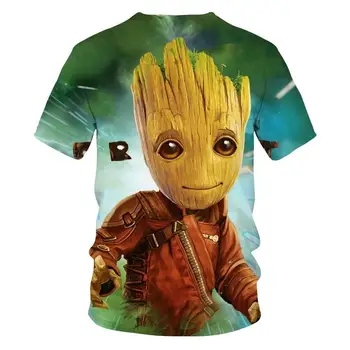 Superhrdina Groot Film Strážca Milky Way T-shirt 2021 Lete Novej pánskej 3D Tlač Detí Anime T-shirt
