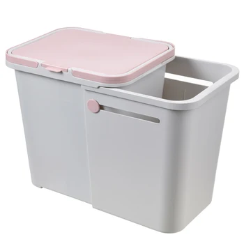 Triedenie Kuchyňa Koši Plastové Kompost Recyklácie Námestie Skladaný Koša S Vekom Cubo Basura Reciclaje Zero Waste DE50LJ