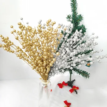 Umelá Pena Pistácie Simulácia Falošné Kvet Vianočné Zlatý Lesk Výzdoba Domov Poly Plastové
