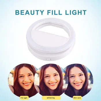 Univerzálny Selfie Lampa Mobilný Telefón Objektív Prenosný Flash Krúžok 36 Led Svetelný Krúžok Klip Svetlo Pre Iphone / Samsung Nové