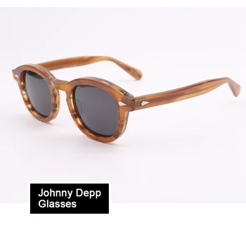 Značka Johnny Depp slnečné Okuliare Muži Ženy Vintage Dizajnér Acetát Okuliare, Rám z Jazdy Polarizované Slnečné Okuliare UV400 Vysokej Kvality