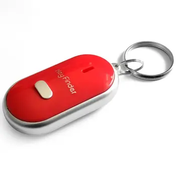 Červená LED Whistle Key Finder Blikajúce Pípanie Ovládanie Alarmu Anti-Stratený Kľúč Locator Finder Tracker s Krúžok na kľúče