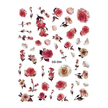 10PCS Motýľ a Kvety na Nechty, Nálepky Dizajn List Farebné Flower Nail Art Jazdca Dekoratívne Kvetinové Nechtov pre Manikúru Nálepky