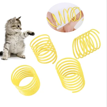 10Pcs Cute Cat Jar Hračky Široký Odolné Ťažký Rozchod, Plastové Žltá Pramene Cat Hračka, Hracie Hračky Pre Mačiatko Pet Príslušenstvo Sada