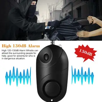 130dB Bezpečné Zvuk Osobné Alarm Self-defense prívesok na Tiesňové Anti-Útok Alarm na Ochranu Žien Dievča Deti LED Baterka