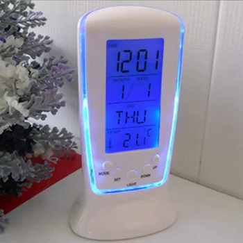 1Pcs Originálne Moderné S Teplotou Nástenné Hodiny Darčeky Hudby, Alarm, 24 Hodinová Displej LED Svietiace Hodinky Lenivý Elektronické