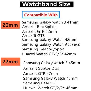 20 mm 22 mm Pletená Sólo Slučky Pásmo pre Samsung Galaxy sledujte 3/46 mm/42mm/active 2/Výstroj S3 náramok Huawei sledovať GT/2/2e/Pro popruh