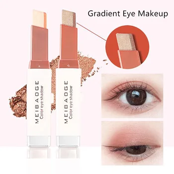 2020 Profesionálne Dvojité Farba Gradient Velvet Očné Make-Up Tieň Stick Nový Vodotesný Kovovým Leskom Eyeshadow Make-Up Nástroje