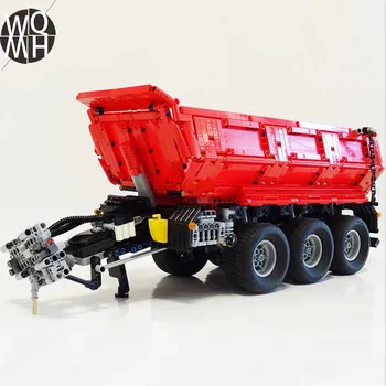 2021 NOVÚ Techniku, MOC stavebným Tehly 42054 Traktora uchytenie Trailer MOC-8830 Samostatne Dumpingu prípojného vozidla, montáž Hračka chlapec darček