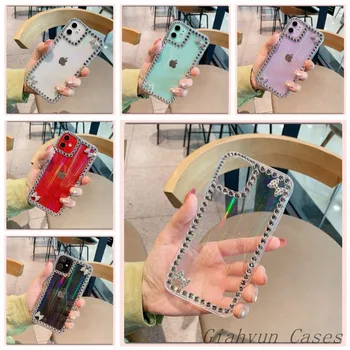 3D Crystal Bowknot Bling Lesk Diamond Laser Aurora Telefón puzdro Pre iphone X XR XS 11 Pro MAX 12 mini 7 8 plus SE + Kryt Capa