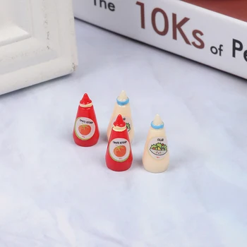 4pcs/súbor 1:12 domček pre bábiky Miniatúrne Potraviny Mini Kečup Zálievkou Imitácia Hračka Bábika Dom Kuchynské potreby Model Príslušenstvo