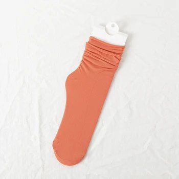 5 Párov Žien Tenký Ľad Voľné Ponožky Teľa Dĺžka podkolienky Lete Fialová Nylonové Ponožky Japonskej Módy Škole Štýl Farbou