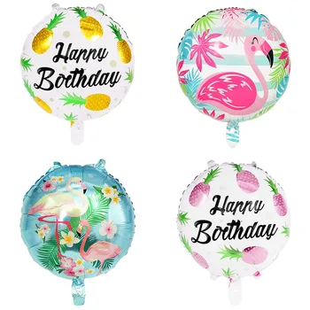 5 ks Havajská Párty Fóliový Balón Flamingo Ananás Kolo Balóny Happy Birthday Sunmmer Tropické Party Dekorácie Dodávky