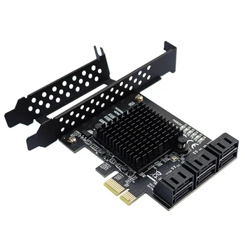 6Gbps SATA 3.0 PCI-E Radič Karty 6 Porty SATAIII PCIe Rozširujúcej Karty Adaptéra PCI Express Converter Marvell 88SE9215 čip