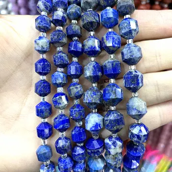 8 mm 10 mm Prírodné Tvárou Lapis Lazuli Kameň Pre Šperky, Takže Kolo Voľné Dištančné Korálky DIY Náramok, Náhrdelník Príslušenstvo