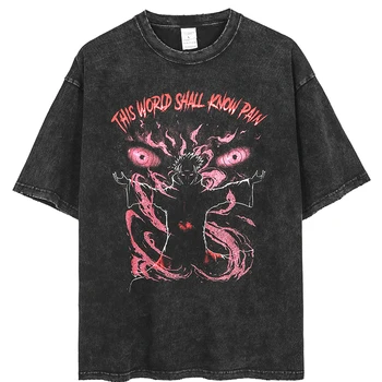 Anime T Shirt Ženy Harajuku Vytlačené Y2k Tričko pre Ženy 2021 Lete Nové Kawaii Vintage Umyté Topy Tees Žena T-shirts