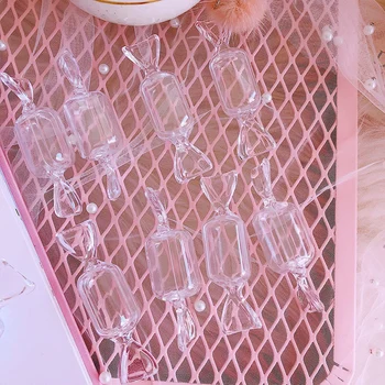 Candy Modelovanie Mini Plastové Okno Krásne Tvorivé Transparentné Dievča Krúžok Náušnice Šperky Úložný Box Domov Skladovanie Make-Up Organizátor