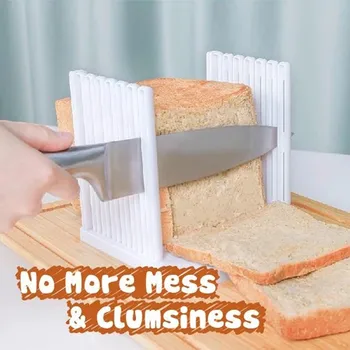 Chlieb Bochník Chleba Sandwich Skiving Stroj Fréza Formy Maker Kuchyňa Sprievodca Plastové slicer rezné nástroje vstup opekané