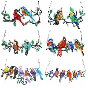 DIY Špeciálne Tvarované Vŕtačky Diamantové Maľovanie Muitcolor Vtáky Závesné Ozdoby Domov Okno Prívesok Pre Domáce Stene Dvere Dekorácie