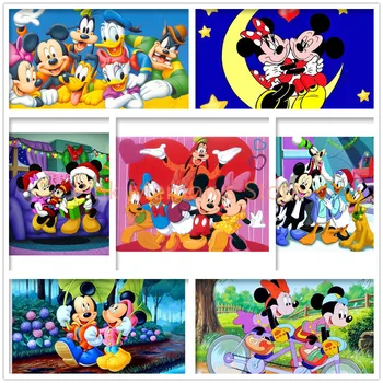 Disney 5D DIY Diamond maľovanie Mickey a Minnie Vŕtať Drahokamu cross stitch súpravy, ručné vyšívať Remesiel pre dieťa