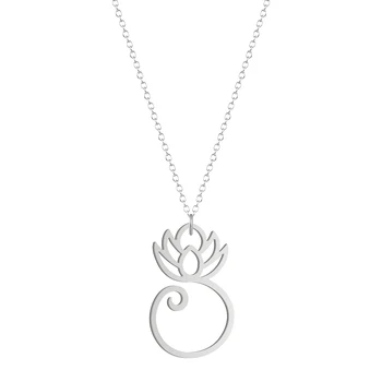 Elegantné Lotosový Kvet Náhrdelníky Ženy Amulet OHM Budhistické AUM OM Jogy Prívesok Náhrdelník Módne Šperky Šport Collares