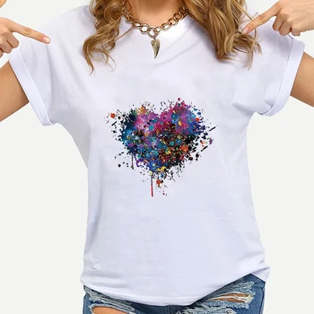 Estetické tvare Srdca Graffiti T shirt Design Osobné Ženy Móde Streetwear American Apparel Edgy Tričko Top Tumblr