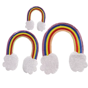 Flitrami Rainbow patch Veľkosť Oblečenia Výšivky Škvrny Veľkoobchod škvrny Odznaky Žehlička na škvrny Písmená Vyšívané