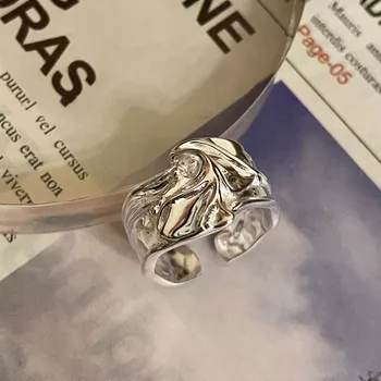 Foxanry 925 Sterling Silver Zásnubné Prstene Nový Trend Elegantné Jedinečný Záhyby Dizajn Šumivé Zirkón Nevesta Šperky, Darček pre Ženy