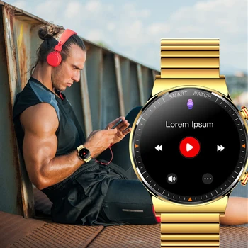 GEJIAN Bluetooth Hovor Smart Hodinky Mužov Prehrávač Hudby smartwatch Mens Pre Xiao Huawei ios telefón Fitness Tracker Luxusné Zlaté Hodinky
