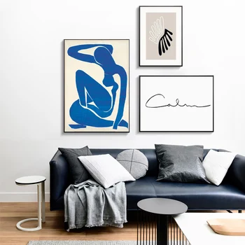 Henri Matisse Abstraktné Línie Plátno na Maľovanie Vintage Rastlín List Wall Art Plagát, Tlač Nordic Ilustračné Obrázky pre Home Decor