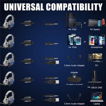 Herný Headset USB 3,5 mm Káblové Slúchadlá Hlboké Basy Hráč Slúchadlá Surround Sound & HD Mikrofón pre PS4 /PS5/ XBOX, PC, Notebook