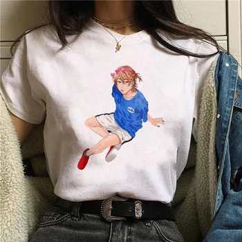 Japonské Anime Topy Žena T-Shirt dámske Tričko Yarichin B Club Tlač Tričko Bežné Krátky Rukáv Harajuku y2k estetické