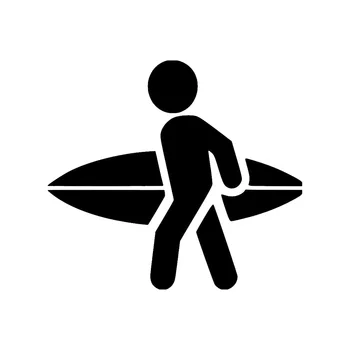 Kreslené postavičky Surf CanoeVinyl Kotúča, Auto Nálepky Okno Nárazníka Príslušenstvo Čierna/Strieborná 14,8 v*13.3 CM T-00376