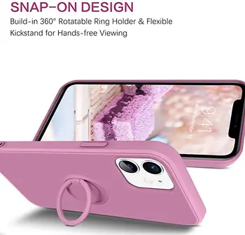 Kvapalina Silica gel Telefón puzdro Pre iPhone SE X XS XR 6 6 7 8 11 12 Plus Mini Pro Max 2020 Shockproof Krúžok Držiak ochranného Krytu