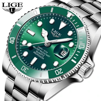 LIGE 2021 Top Značky Luxusné Módne Muži Hodinky Vodotesné Auto Dátum Business náramkové hodinky Quartz Relogio Masculino Pozerať sa Na Človeka