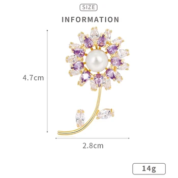 Luxusné AAA Zirkón Drahokamu Sunlower Brošňa Vianočné Pin Vintage Crystal Kvet Kolíky a Brošne pre Ženy Príslušenstvo Jewelr
