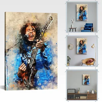 Maliarske plátno Marley Plagáty a Tlačí na Steny Umenie Obrázok pre Obývacia Izba Decor Č Rám