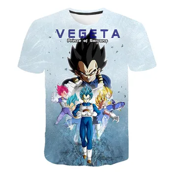 Móda anime T-shirt Goku Vegeta Harajuku top 2021 lete nové krátke rukávy top 3D tlač mužov a žien priedušná