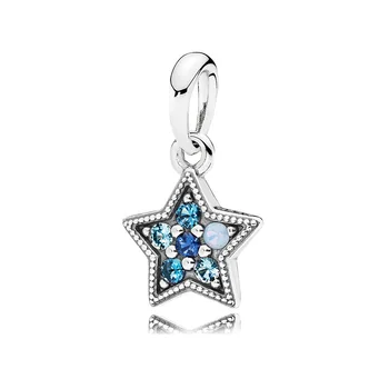 Nový, Originálny 925 Silver Blue hviezdne nebo Kúzlo Perličiek fit Pandora prívesky striebro 925 korálky Náramok pre dievča DIY Šperky Darček