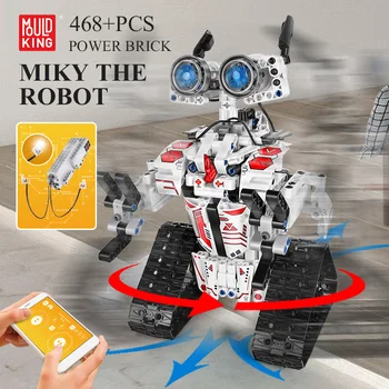 PLESNE KRÁĽ 15049 Kreatívne Hračky APP RC Robot Elektrické, Stavebné Bloky, Inteligentný Robot Tehly Deti HOBBY Hračky, Vianočné Darčeky