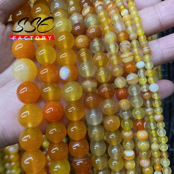 Prírodné Orange Prekladané Onyx Agates Korálky Kolo Voľné Kameň Korálky pre Šperky, Takže DIY Náramky Príslušenstvo 4 6 8 10 12 mm 15