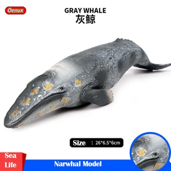 Sea Life Sivá Veľryba Simulácia Zvieratá Zber Model Pevné Plastové Strane Modelového Radu Vianočné Hračky Darček Pre Deti Deti