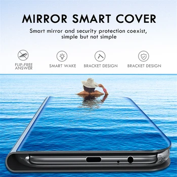 Smart Mirror Flip Puzdro Pre Samsung Galaxy A51 A21s A71 A12 A32 A42 A52 A72 A20s A50 A31 A70 A02s S8 S9 S10 S20 S21 Plus Kryt
