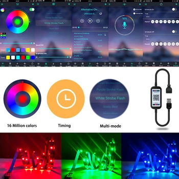 TV Bluetooth LED Pásy herňa Svetlo Hráč RGB Pásky 5050 Nepremokavé USB Farebné Pozadie APLIKÁCIE Ovládanie Atmosféru Lampa