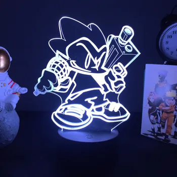 V piatok Večer Funkin Stolové Lampy, Pico Obrázok 3D Led Nočné Osvetlenie Stôl Anime Hry Charakter Deti Darček Domov Izba Dekor