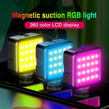 VL49 RGB Video Svetlá Mini LED Svetlo Fotoaparátu 2000mAh Rechargable LED Panel na Čítanie Foto Video Osvetlenie Vlog Vyplniť Svetla Live